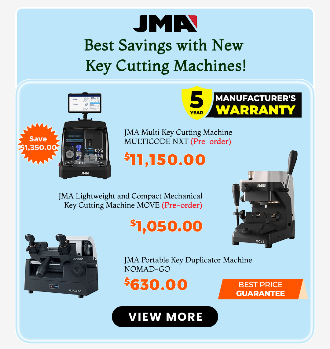  JMA Key Cutting Machines